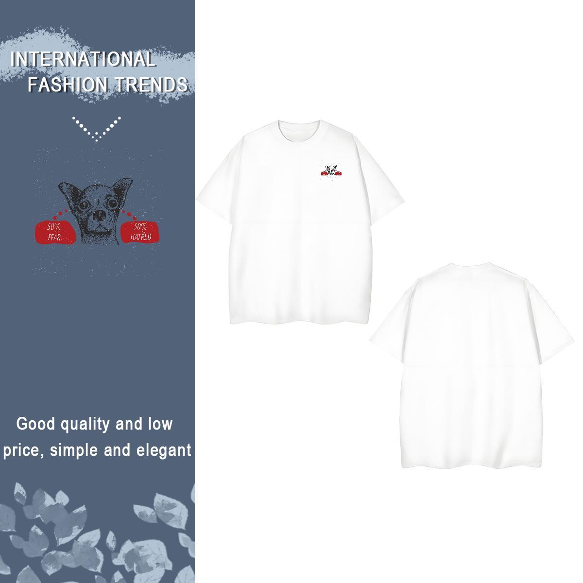 Man T Shirts 230g Pure Cotton dog Street Crew Neck Breathable Custom Print Oversized Tshirts Classic Casual Comfortable Clothes