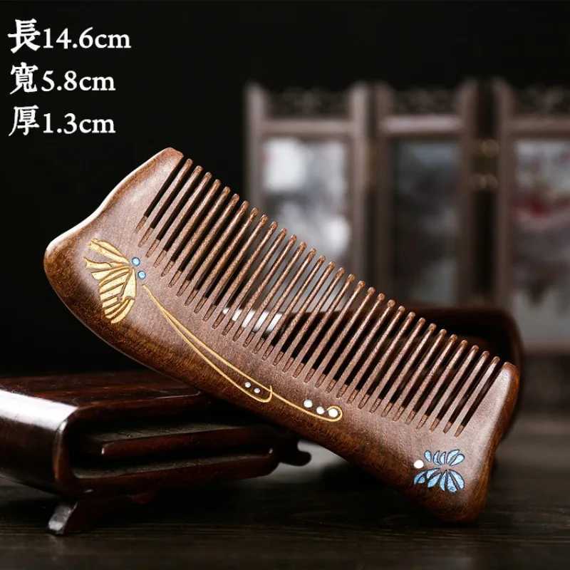 Natural Sandalwood Comb Wood Sand Dragon Waist Fragrance Anti static Long and Wide Teeth Corner Removal Home Massage Hair Tools for Women 2014New W240