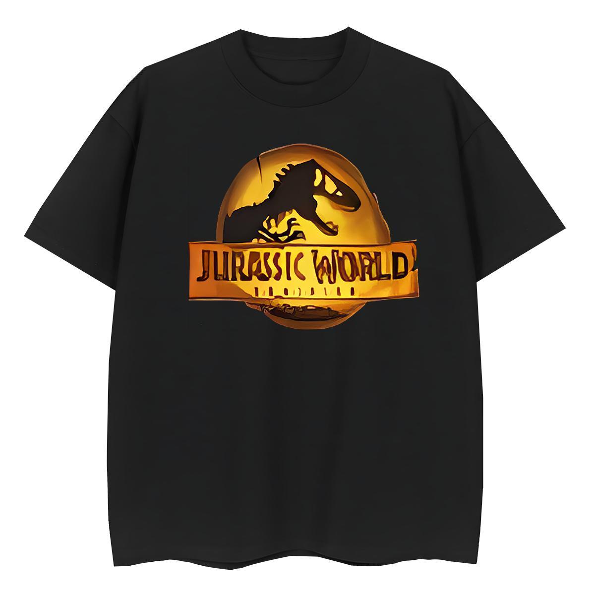 Popular T-Shirts dinosaur O Neck Short Sleeves High Street Hip Hop Oversized 230g Pure Cotton Men Clothes T-Shirt Fashion Casual Clothings