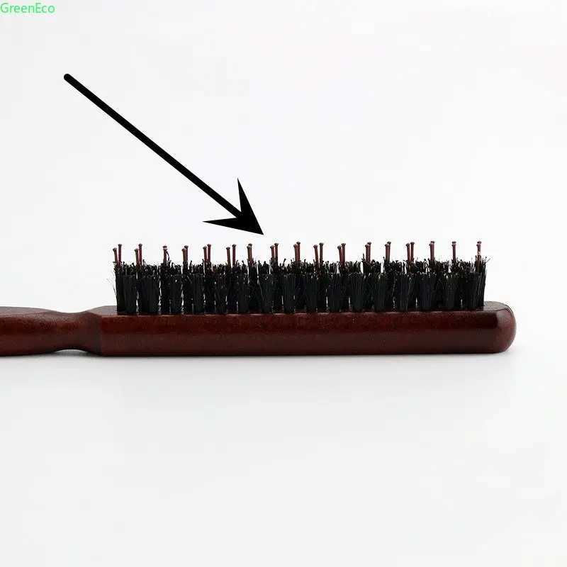Professional Salon Teasing Hair Brushes Pig Mane Wooden Combs Fine Line Combs Hair Brushes Extended Hairstyling Tools DIY W240813