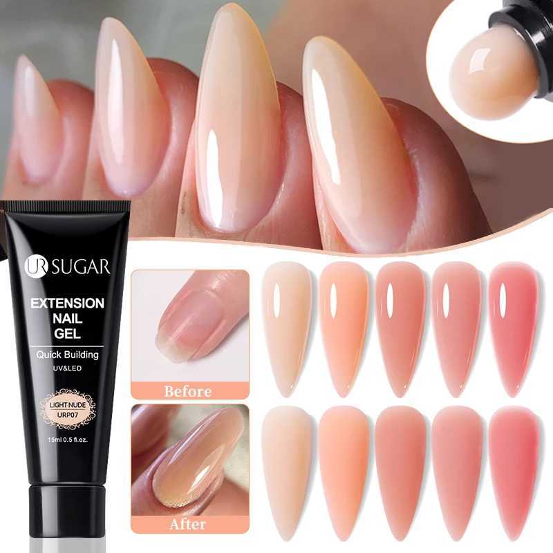 UR SUGAR 15ml Quick Extension Gel Pink White Nude Color Nail Gel Polish Semi Permanent Varnish UV LED Gel Soak Off ManicureM240814
