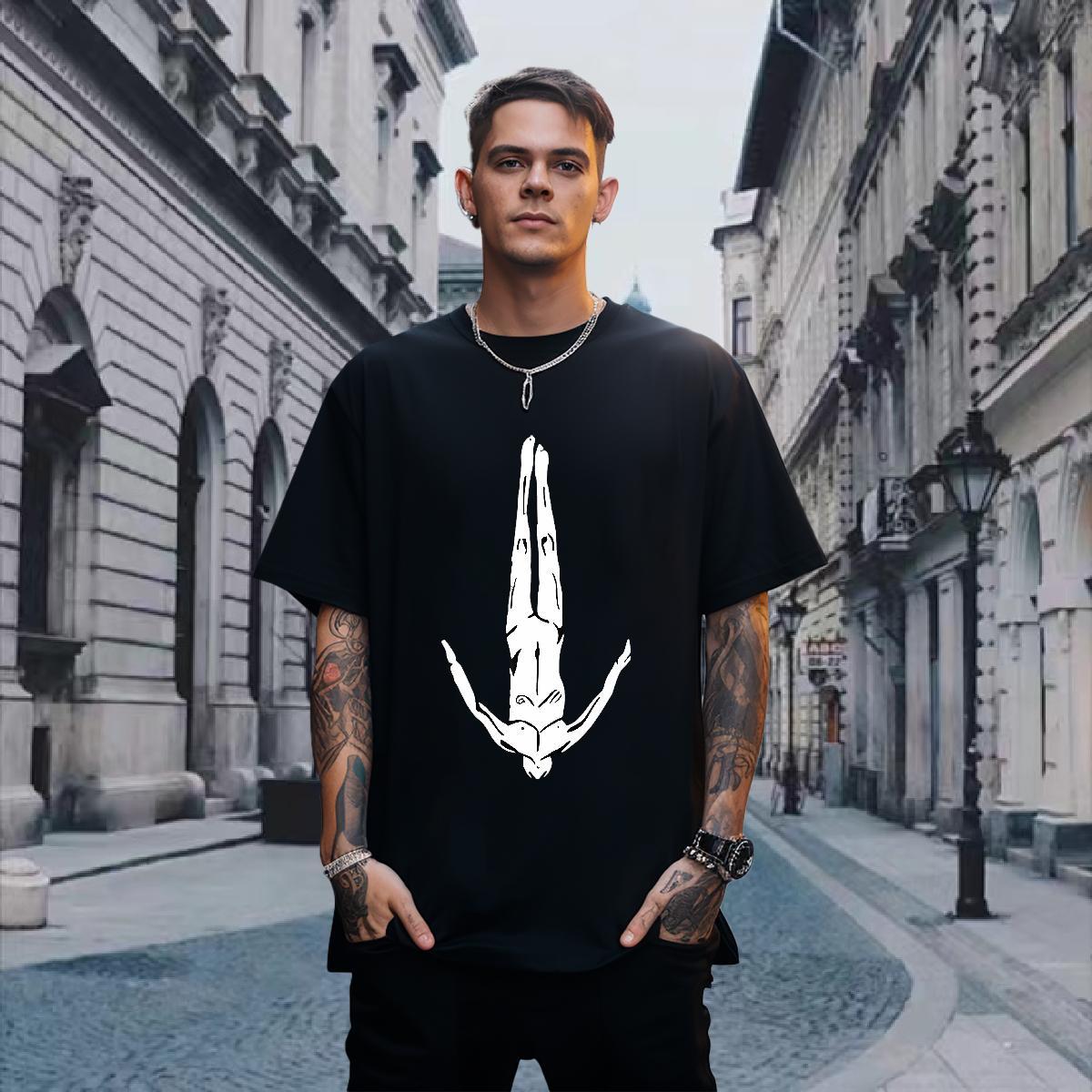 T-Shirts 230g Cotton character Anime Printing Street Crew Neck Breathable Cartoon Printing L-4XL Men Tops Tees DIY Unisex Tee Shirt