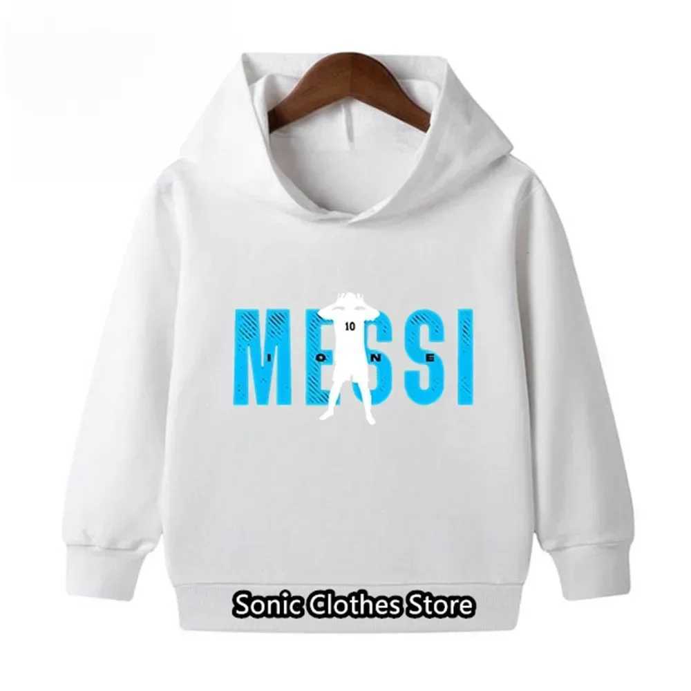 Messi Hoodie Kids Clothes Childrens Spring and Autumn Long Sleeve Hoodie Sportswear Baby 3-14 Years Old Boys Football SuitY240814