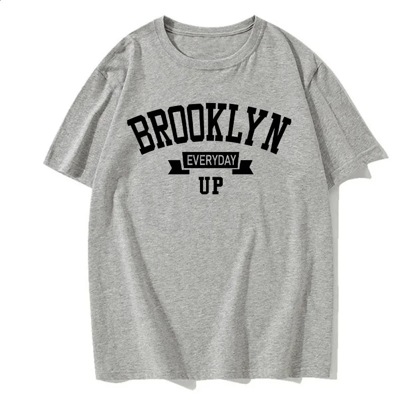 Summer mens cotton Tshirt Brooklyn print top fashion letter vest short sleeved clothing Harajuku streetwear 240813