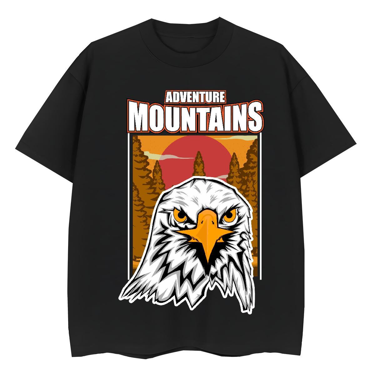 Brand T Shirts Men eagle O Neck Short Sleeves Street Wear Black Oversized 230g 100% Cotton Couples T Shirts New Arrival Tops