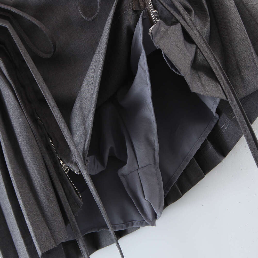 Women Pleated Tie Up Zipper Dropped Waist Sexy Mini Skirts Tennis Girl Dance Kawaii Casual Korean Skirt Faldas Jupe