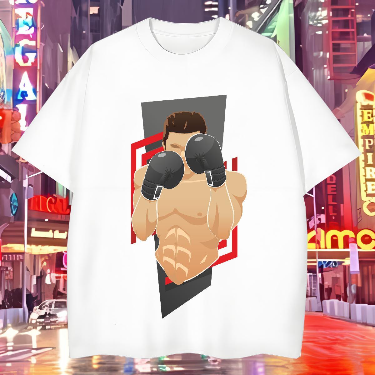 T Shirts Men 230g Cotton portrait Street wear Hip Hop Breathable Short Sleeve DIY Printed Men Tops Tees 2024 Cool Wear