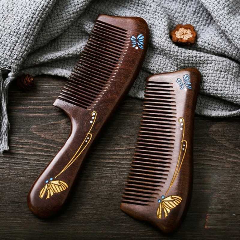 Natural Sandalwood Comb Wood Sand Dragon Waist Fragrance Anti static Long and Wide Teeth Corner Removal Home Massage Hair Tools for Women 2014New W240