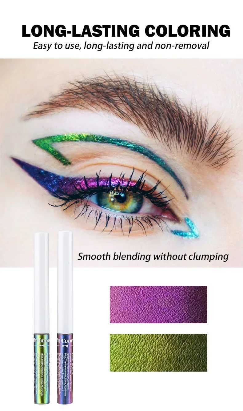 1PC Pearl Gloss Shiny Metallic Eyeshadow Liner Liquid Chameleons Eyeliner Multi Chrome Color Aurora Eye Makeup Glitter Pigment Y240813