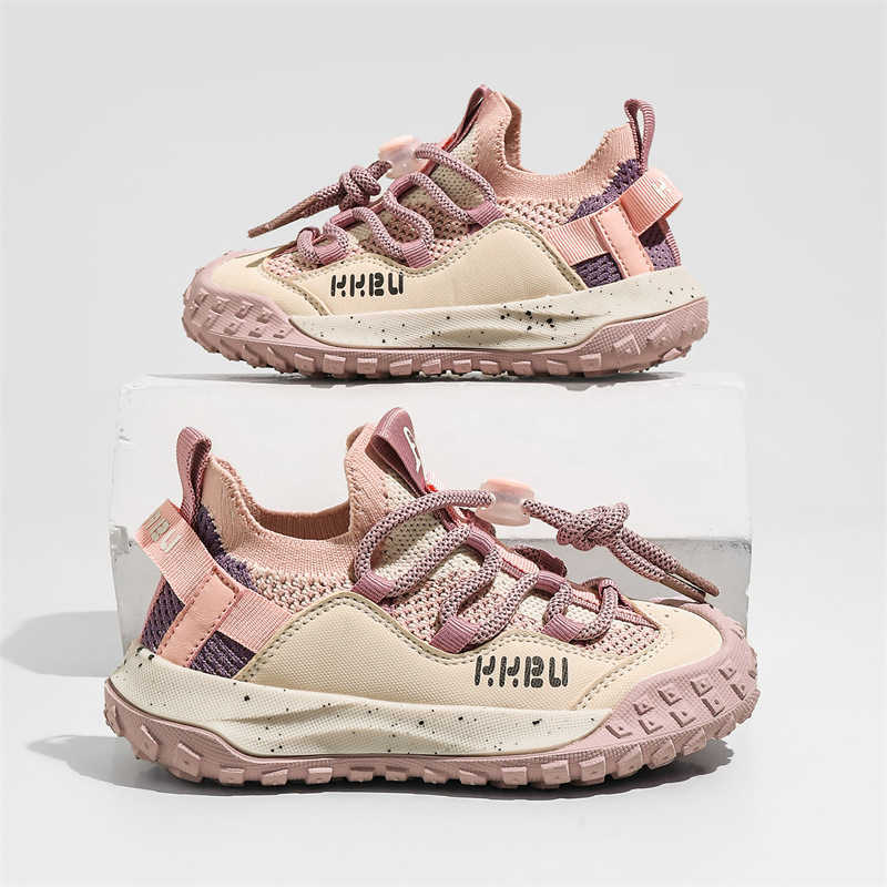 Sneakers Boys shoes 2024 new spring new childrens sports shoes mesh breathable girls outdoor hiking shoes H240805