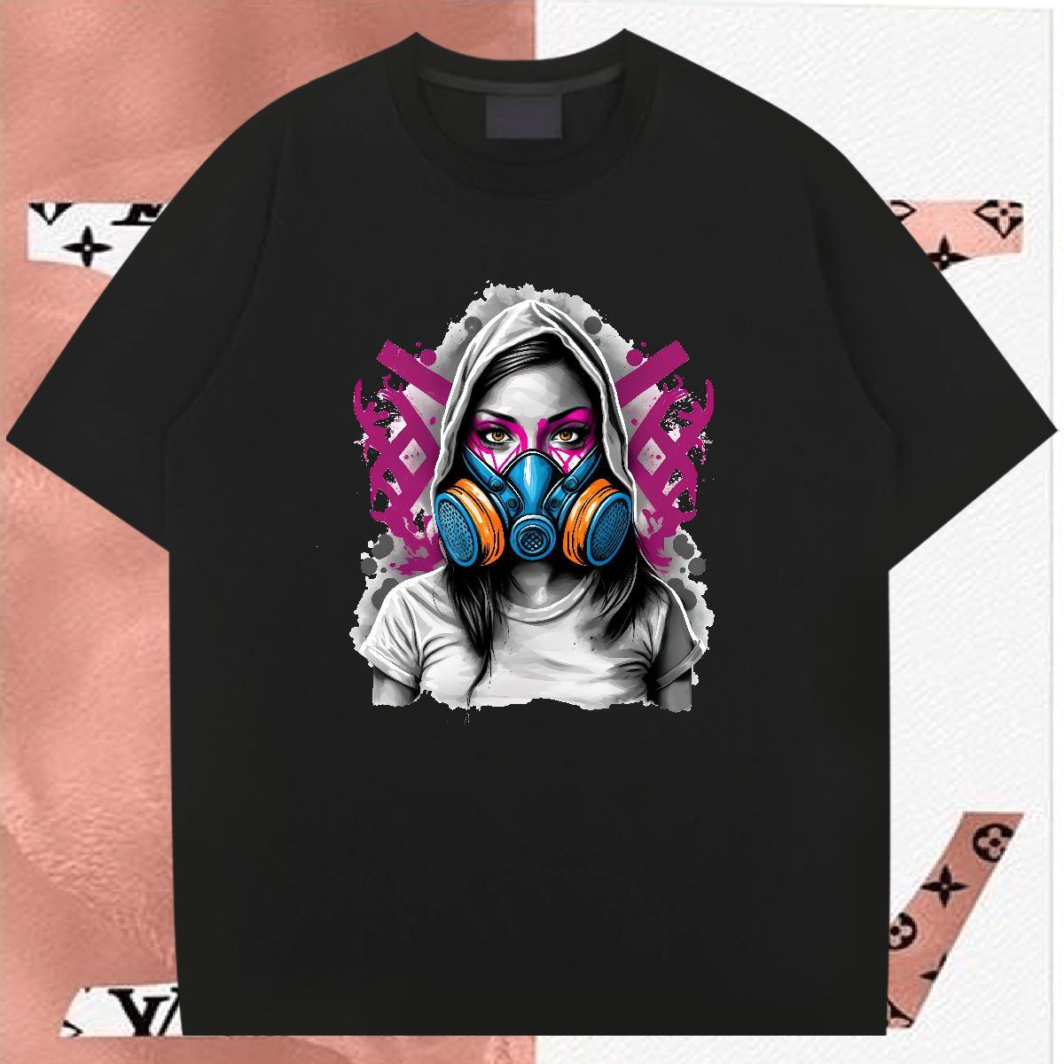 Mens T Shirts 100% Cotton 230g portrait Street wear Hip Hop Breathable Short Sleeve Plus Size Custom Couples T Shirts New Cool Design Wear