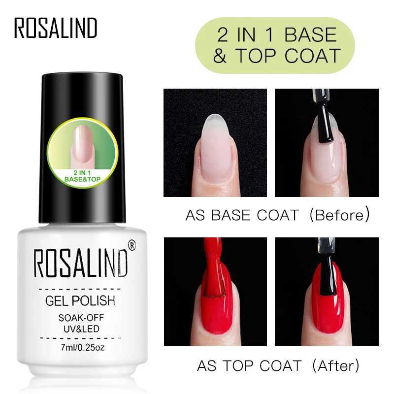 ROSALIND Primer Gel Polish Semi Permanent Nails For Manicure Strengthen Top Base Coat Soak Off UV Vernis Lacquer Nail Gel ArtM240814