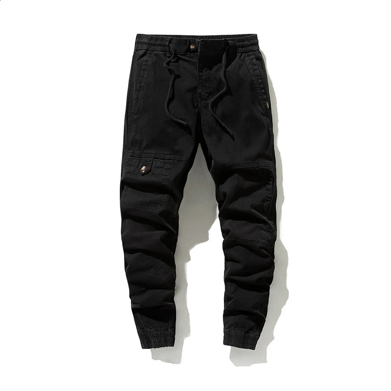 Fashion Mens Tactical Cargo Pants Men Elastic Waist Joggers Army Military Casual Cotton Pants High Quality Long Trousers 240812