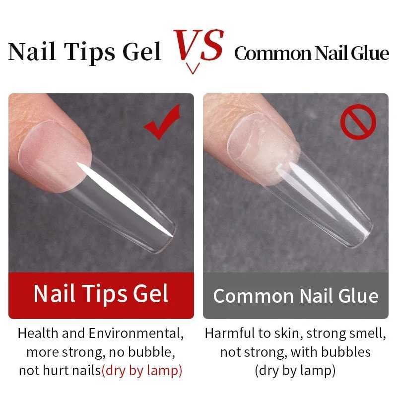BOZLIN 15ML Nail Tips Glue Gel For Falses Nail Tips Fast Extension 3 IN 1 Function Nails Art Transparent Gel Polish Soak Off UVM240814