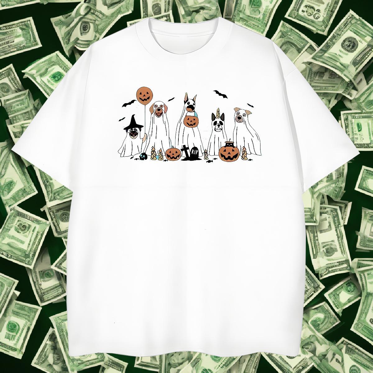 T-Shirts for Men 230g 100% Cotton pumpkin Hip Hop Street Breathable Crew Neck DIY Printed Couples T Shirts 2024 DIY Unisex Tees