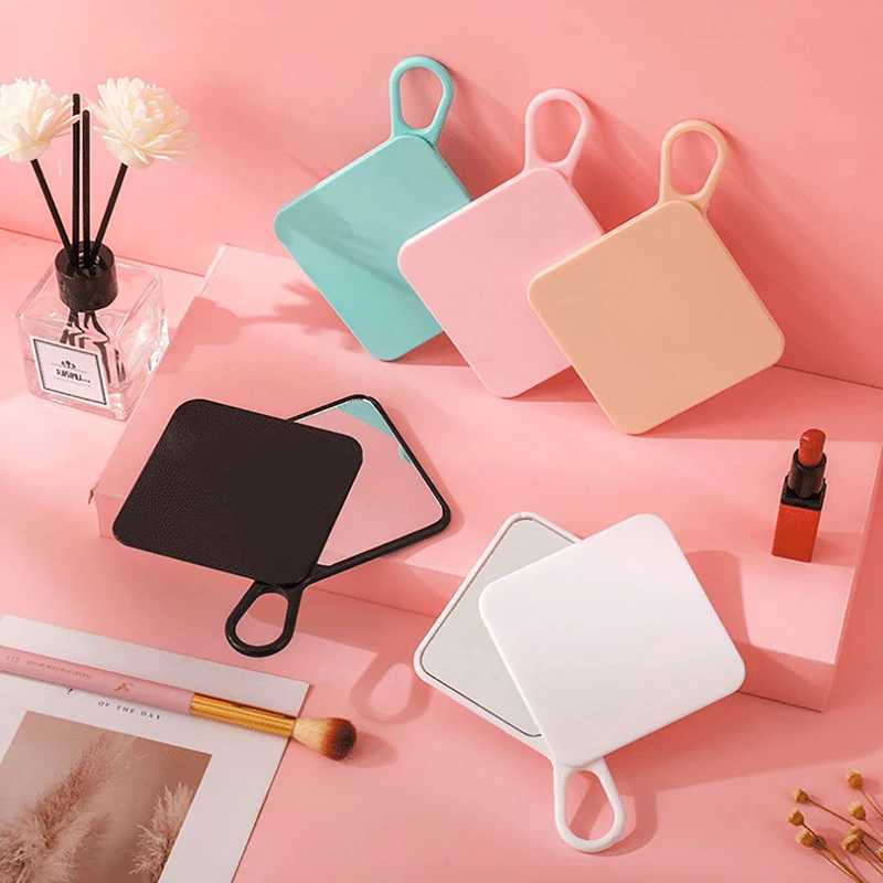 Handheld makeup mirror double-sided mini hexagonal mirror portable pocket folding makeup mirror travel beauty cosmetic tool W240813
