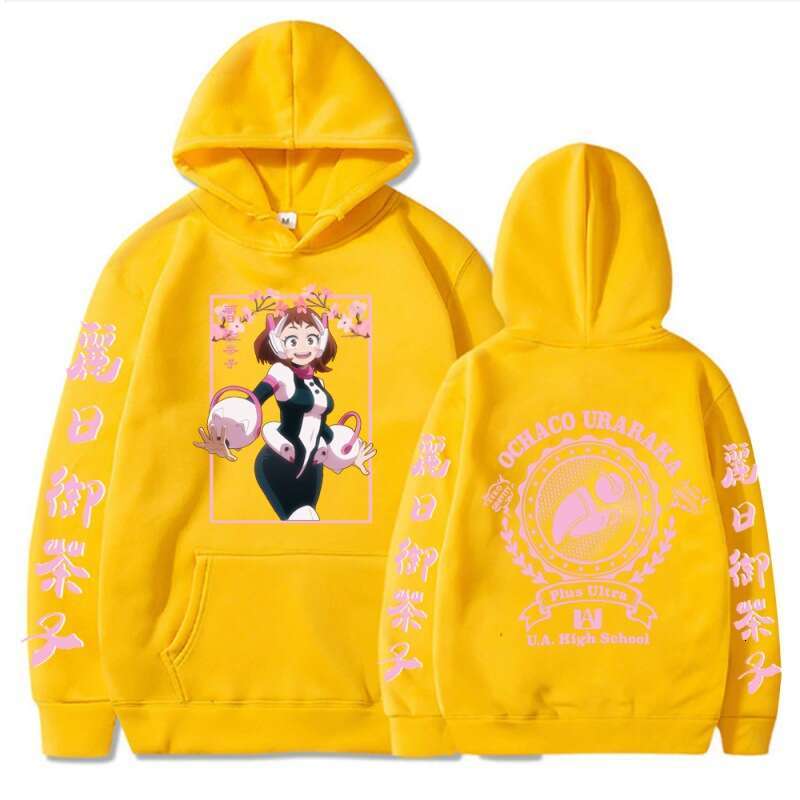 My Anime Hero Academia Ochaco Uraraka Graphic Print Hooded Plus Size Hoodie Women Sweatshirts Haruku Female Pullover Clothing