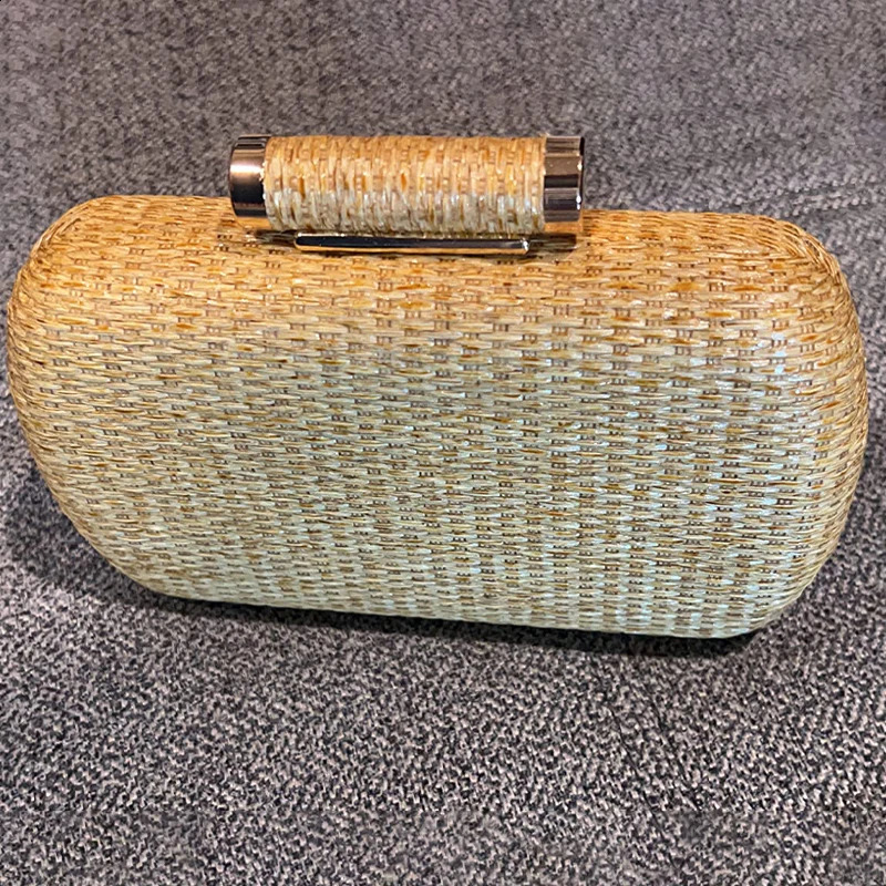 Straw Clutch Purse for Women Wedding Hand-Woved Evening Straw Handbag Party Wedding Summer Beach Wicker Shoulder Messenger Bags 240813