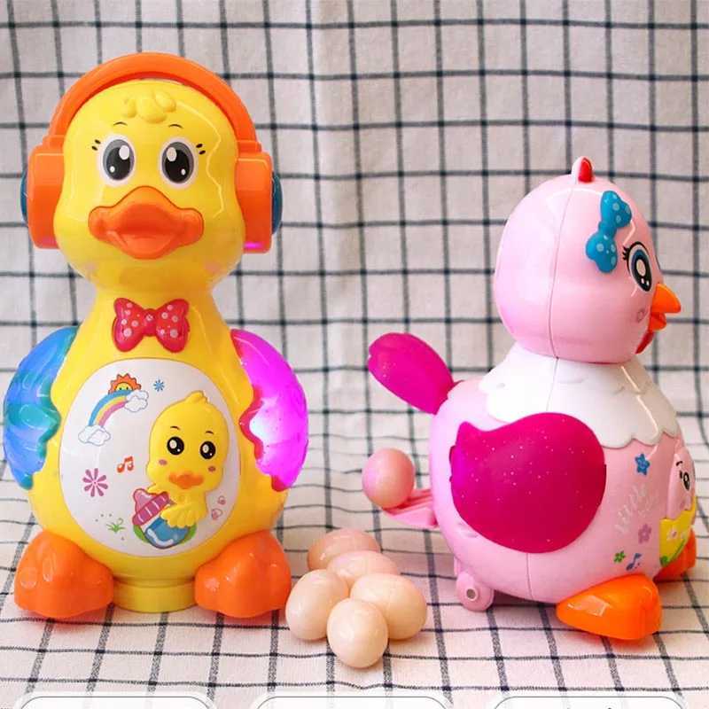 Children Simulation Little Hen Electric Toy Pets Colorful Light Universal Wheel Cute Music Will Lay Eggs Kids Educational Toys Y240814