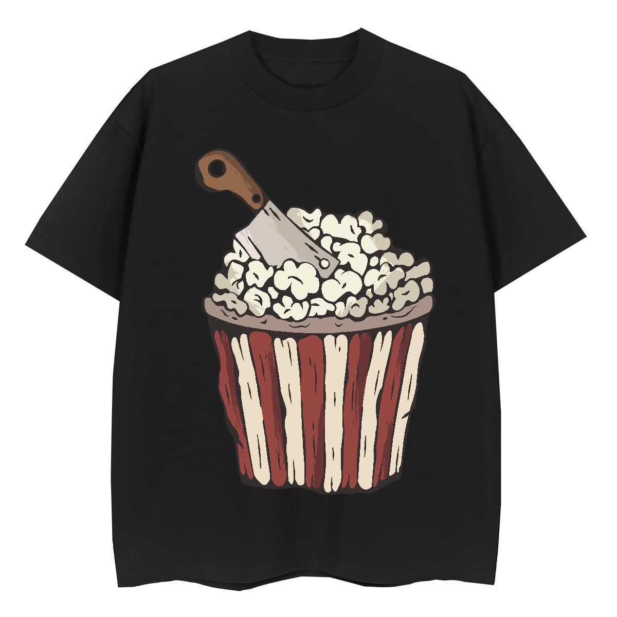TOP Quality Men T Shirts popcorn Breathable Soft Hip Hop Custom Printed 230g Cotton Men Tops Tees Free Shipping Tshirts