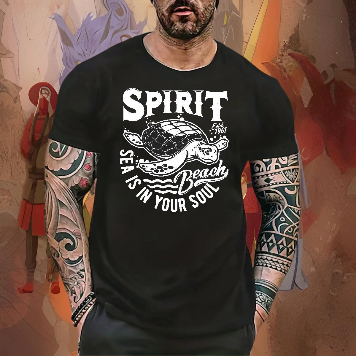 Cool Design Men Tshirts Sport 230g Cotton DIY Printed Crew Neck Breathable tortoise Man T Shirts Custom Polos