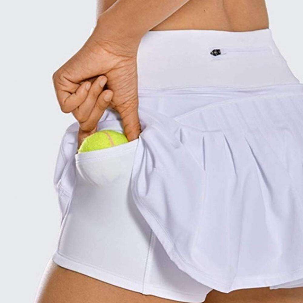 Sports Women Short 2 in 1 Yoga Shorts Side Fork Fiess Running Tennis Badminton Anti Exposure Skirt Gym Sportswear s Runng Badmton wear