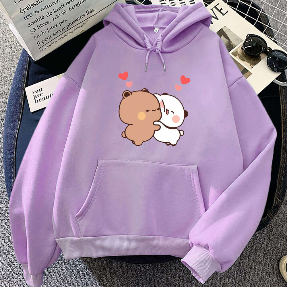 Bear Panda Bubu And Dudu Print Hooded Men Women Hoodies Plus Size Pullover Winter Warm Sweatshirt Haruku Unisex Streetwear