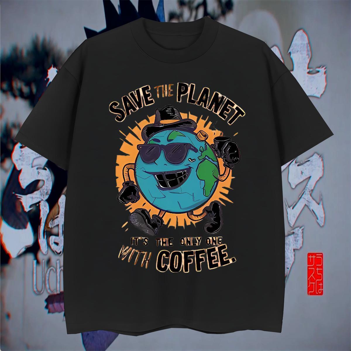 Comfortable Men Clothes T-Shirt Spring Summer 230g 100% Cotton Customized Print Short Sleeve Soft the earth T shirt Stylist Tees Shirts