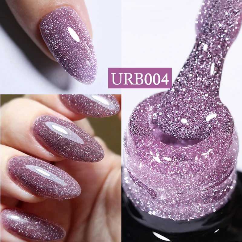 UR SUGAR 7ml Rose Gold Reflective Glitter Rubber Base Gel Nail Polish Sparkling Champagne Glowing Semi Permanent Nail Art UV GelM240814