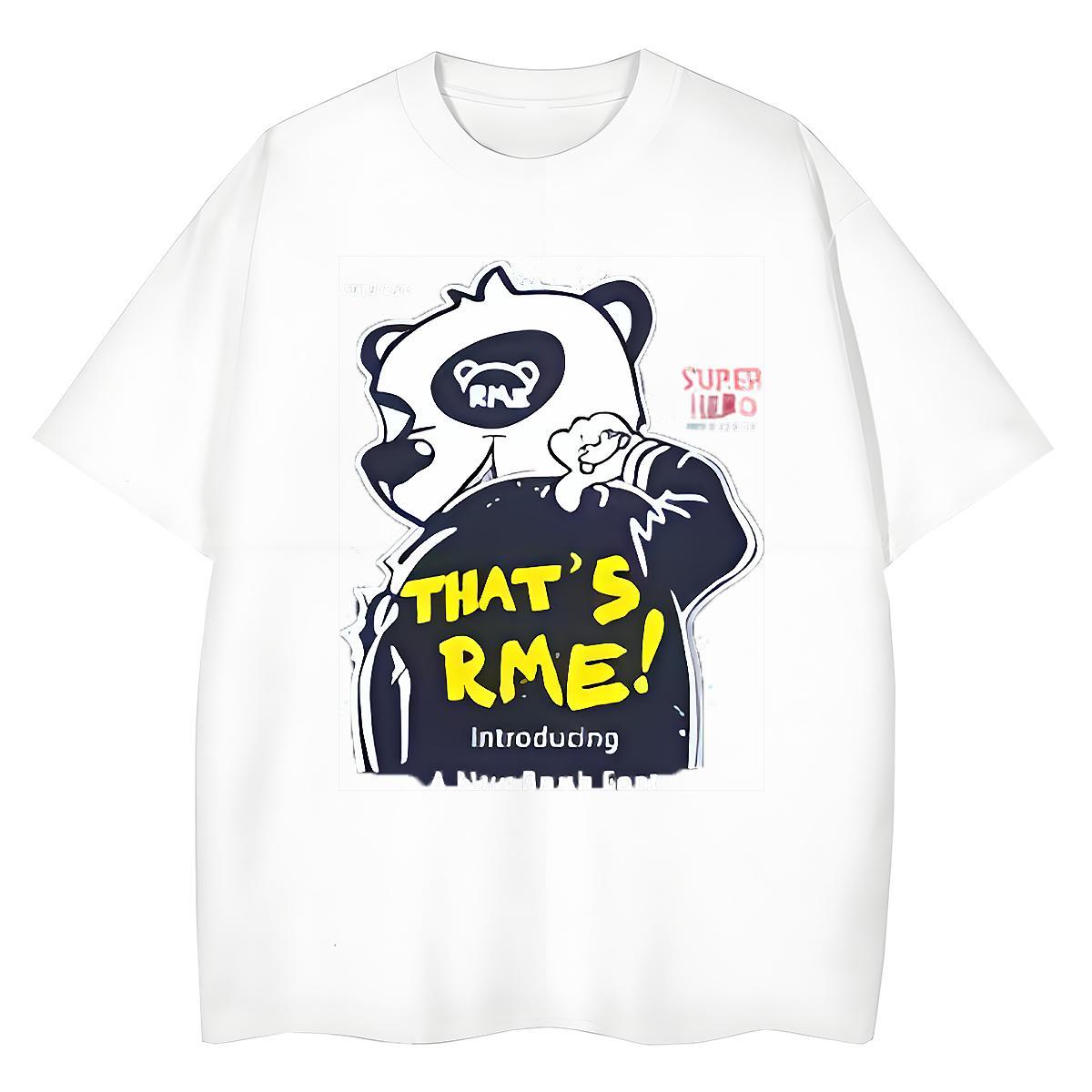 Brand Tshirt for Man Woman Sport 230g Cotton Anime Print Round Neck Short Sleeve panda T Shirts Men Designer Fashion Tops Tees