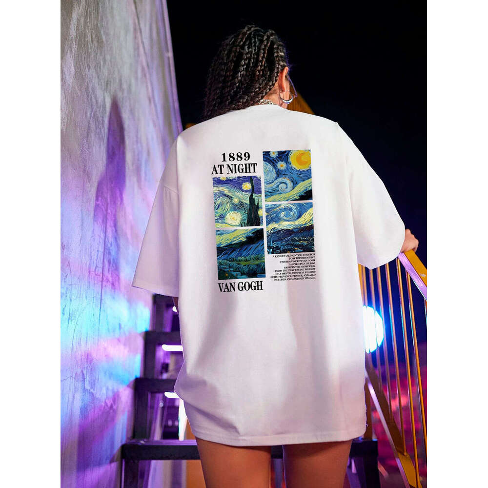 Painting Art Graphic Haruku T-shirts for Women Men Crewneck Oversized Comfortable T Shirts American Style Street Fashion Tees Comtable ees