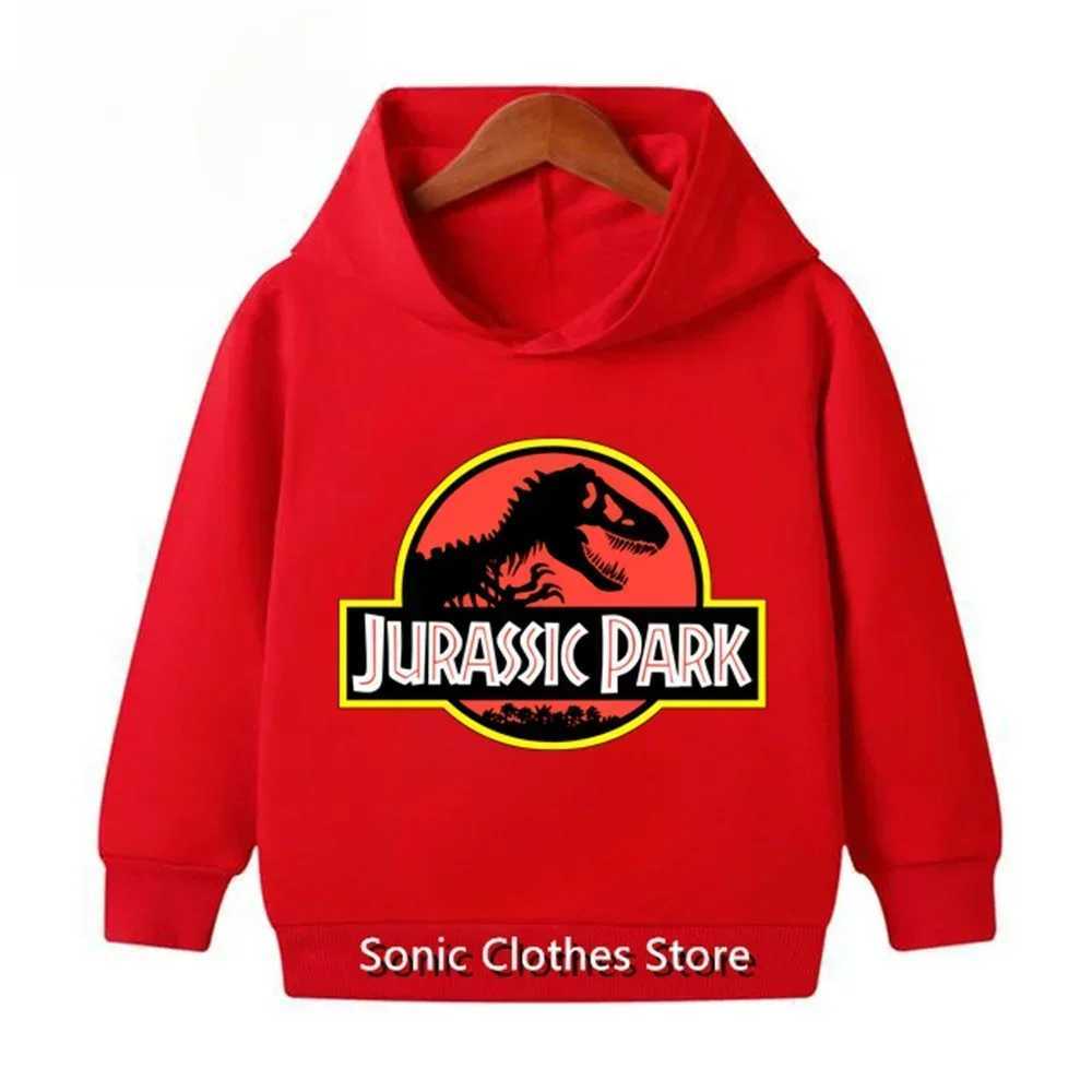 Jurassic Park Dinosaur Hoodie Kids Sweater Boys Girls Hoodie Suit Pullover Long Sleeve Spring and Autumn New Popular Anime MovieY240814