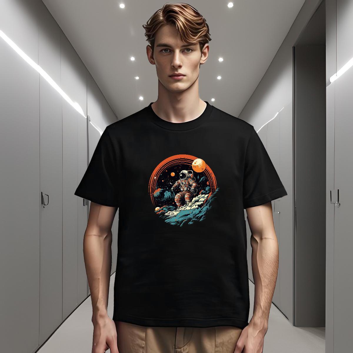 Mens T Shirts 100% Cotton 230g universe Street wear Hip Hop Breathable Skull Tshirts Classic Popular Tee Shirt