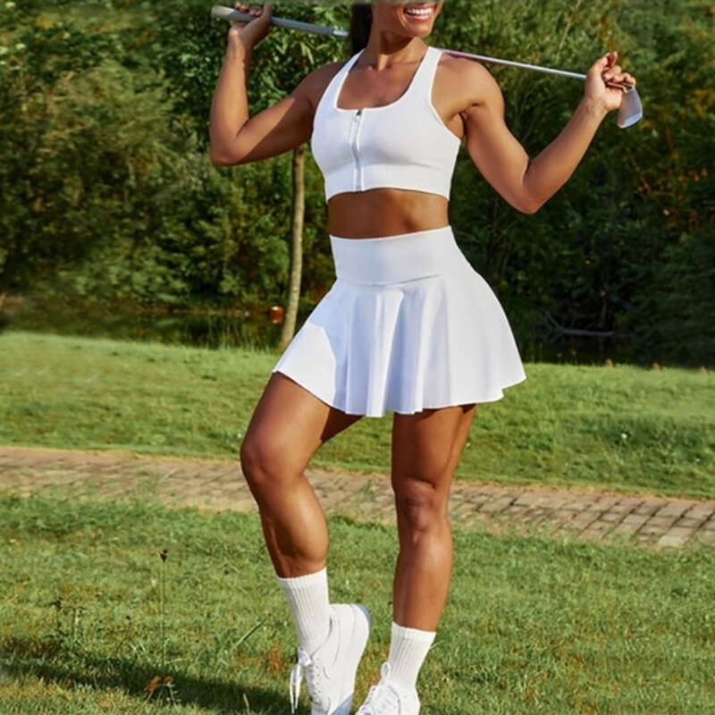 Summer Women Pleated Skirt Tennis Golf High Waisted Sport Fiess Shorts Quick Dry Athletic Running Short Gym Skort Pocket