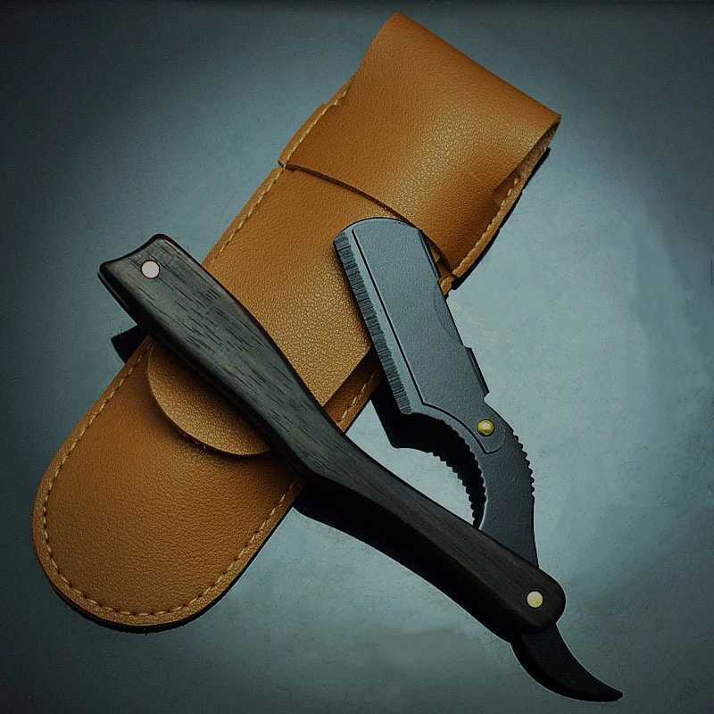 Barber Shop Professional Manual Straight Razor Men Shaving Razors Wood Handle With 10pcs Blade G1124M240814