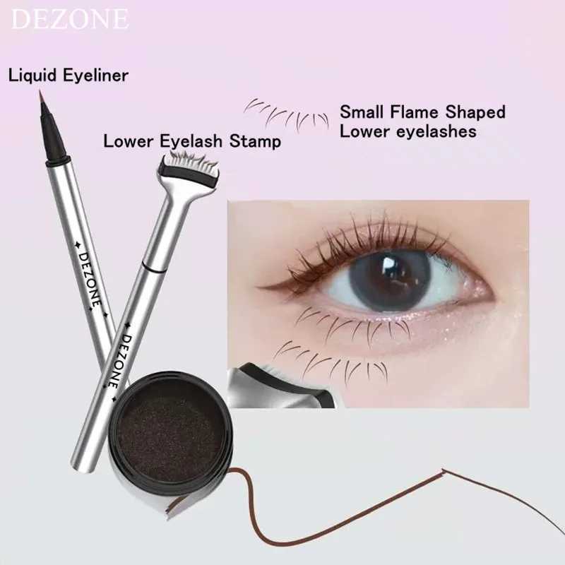 DEZONE Liquid Eyeliner Pen DIY Lower Lash Extension Stamps Eyelash Seal Waterproof Silicone Makeup Tool For Beginner Convenient Y240813