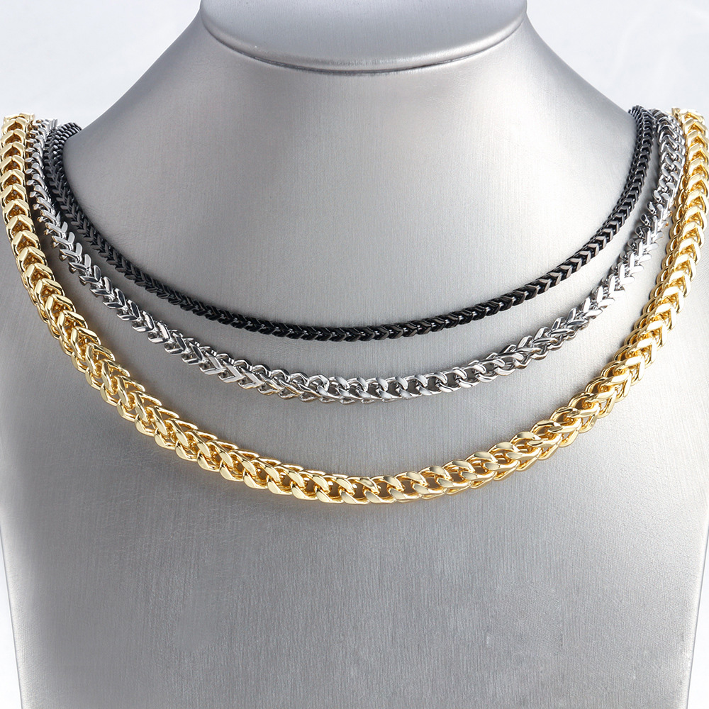 2.5mm-6mm Hip Hop Stainless Steel Smooth Link Chains Necklace Jewelry for Men and Women Jewelry Accessories