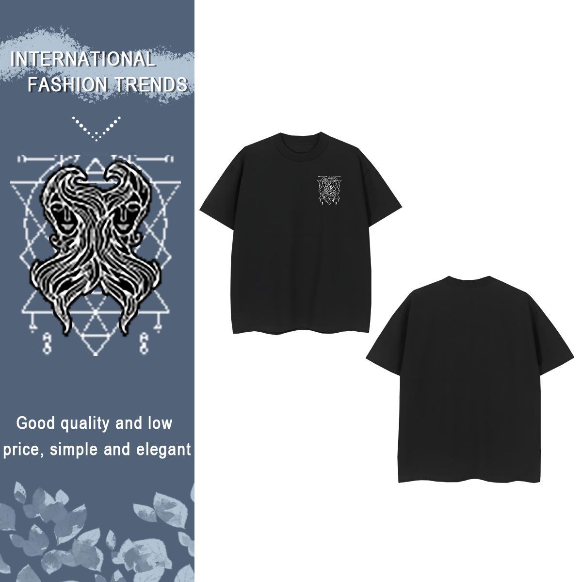 T Shirt For Man 230g 100% Cotton creature Street Breathable Short Sleeve Custom Printed Mens Tshirts Fashion Brand Clothings