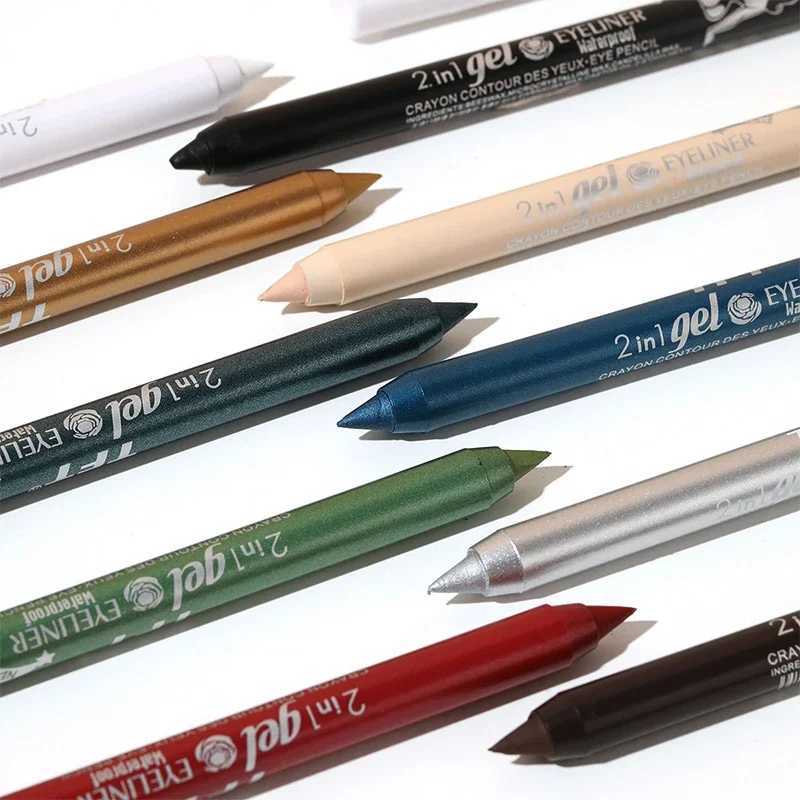 Waterproof Eyeliner Gel Pencil Red Brown White Ultra-slim Soft Easy Wear High Pigment Lip Liner Professional Lasting Eyes Makeup Y240813