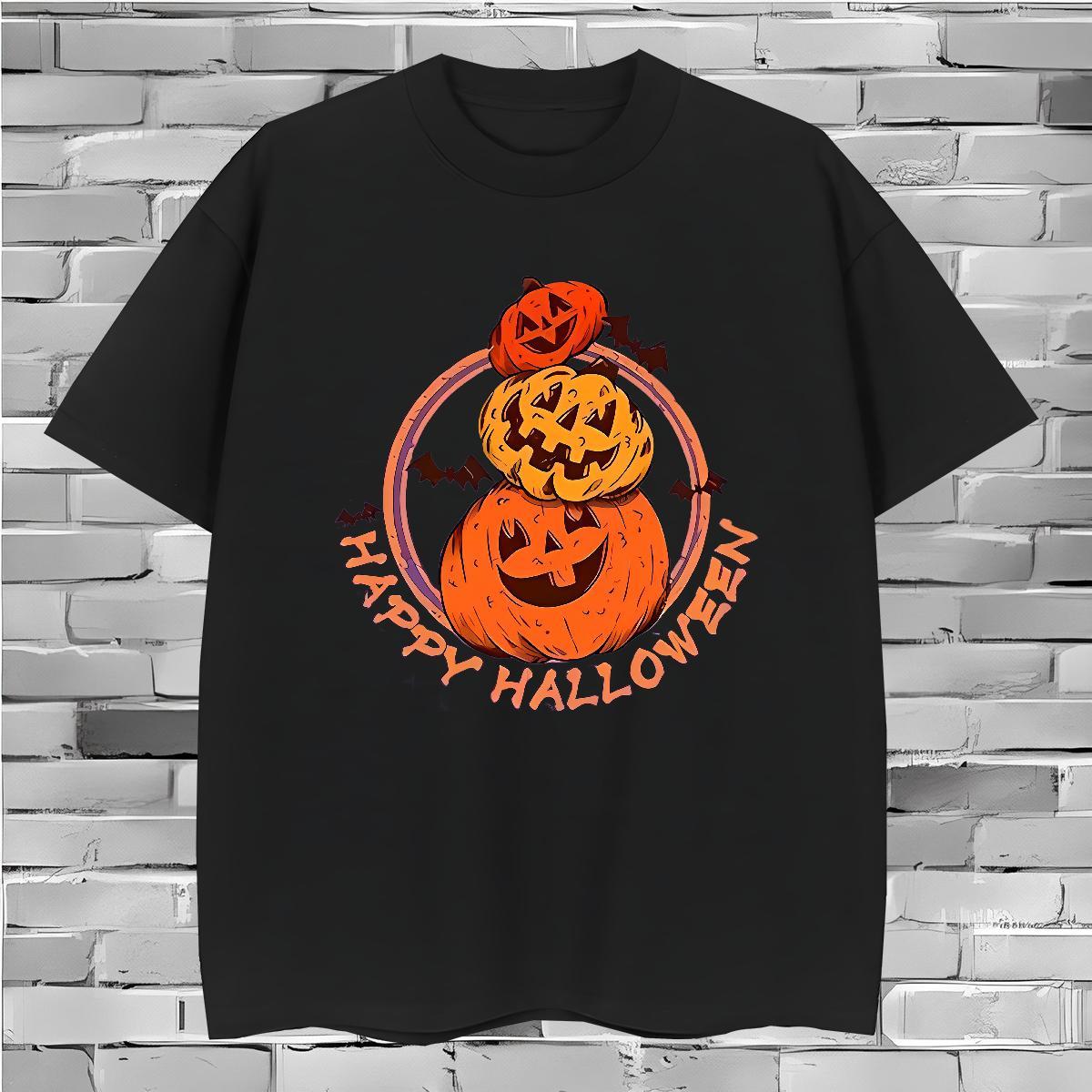 Wholesale Men T Shirts halloween O Neck Short Sleeves Street Casual Customized 230g 100% Cotton Men Tees 2024 New Tees Shirts