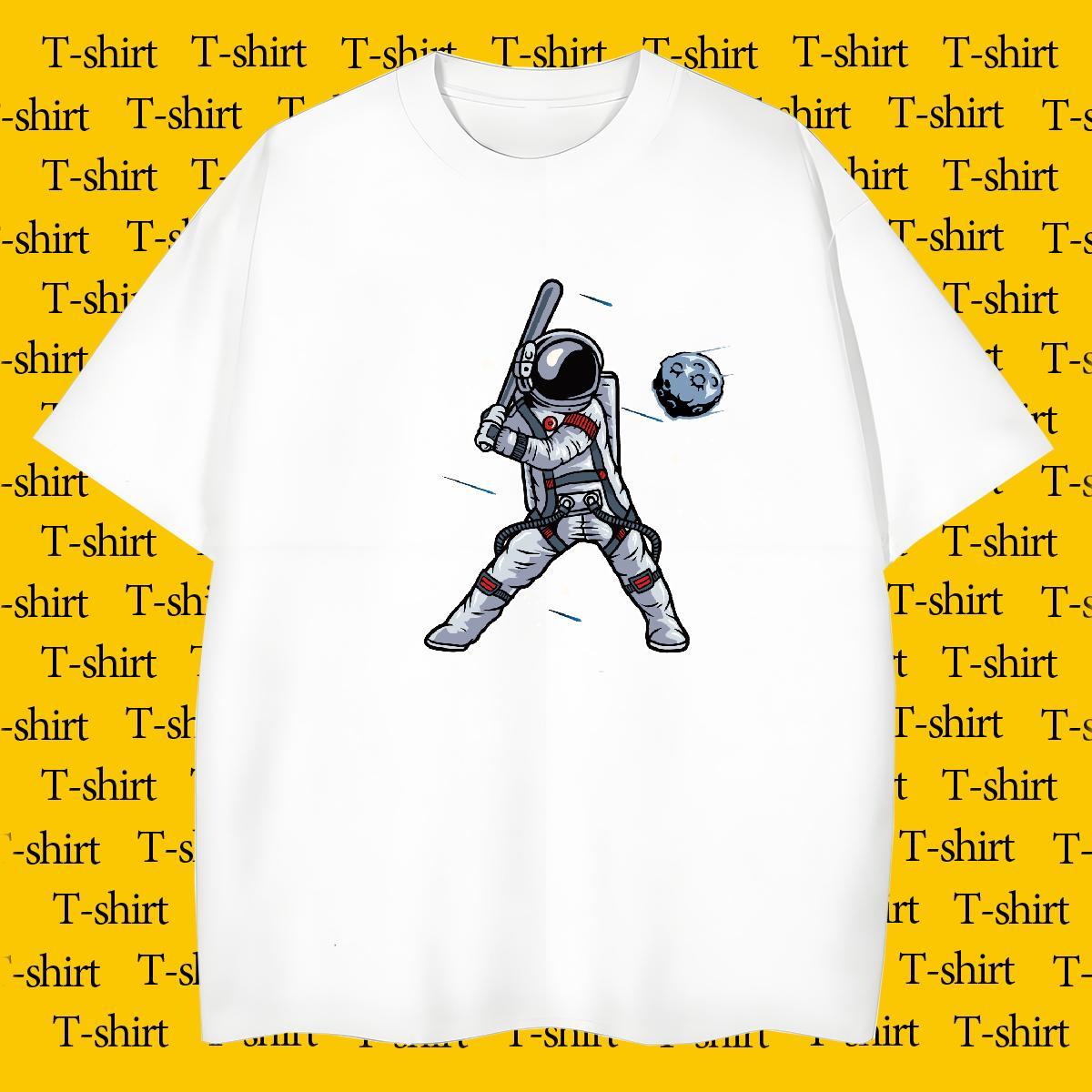 Mens T Shirts 230g 100% Cotton universe Street Wear O-Neck Short Sleeve Custom Printing Tshirts DIY Wholesale Tops Shirt