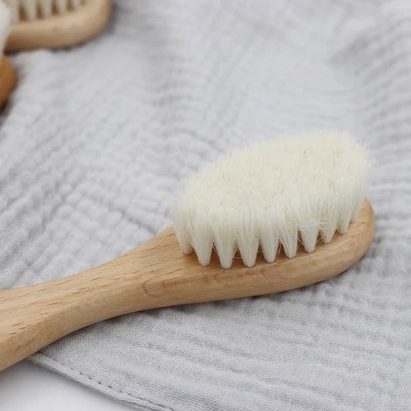 Product Description High quality natural wool beech wood comb baby brush W240813