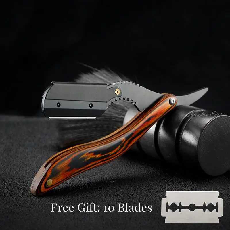 Retro Manual Folding Hairdressing Razor Mecarta Handle Haircut Shaving Beard Sweat Hair Armpit Hair Tool Folding Razor G1222M240814