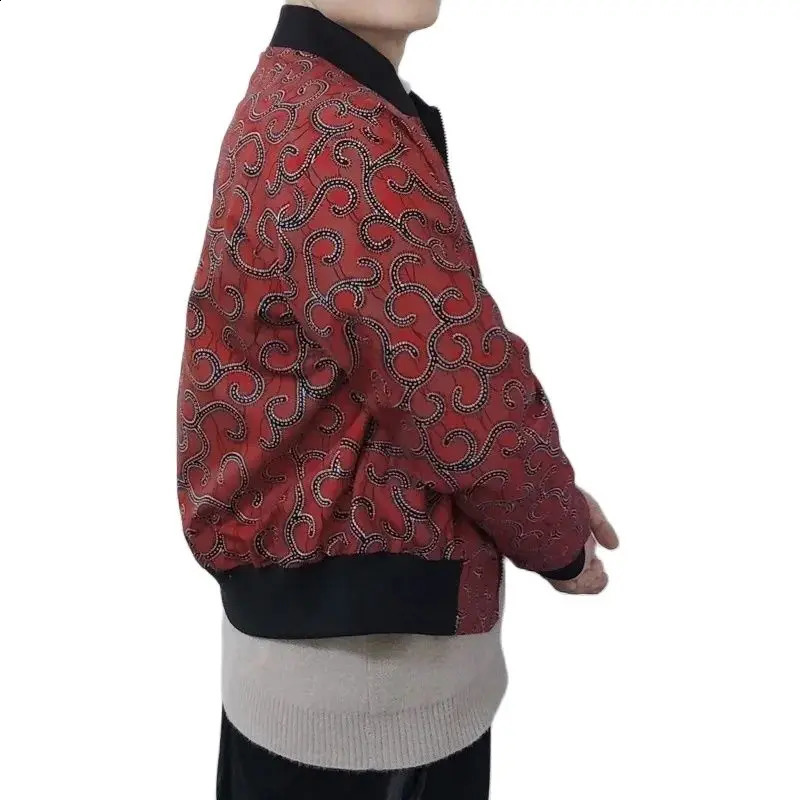 African Print Mens Short Coat Nigerian Fashion Bomber Jacket Male Casual Styles 240712