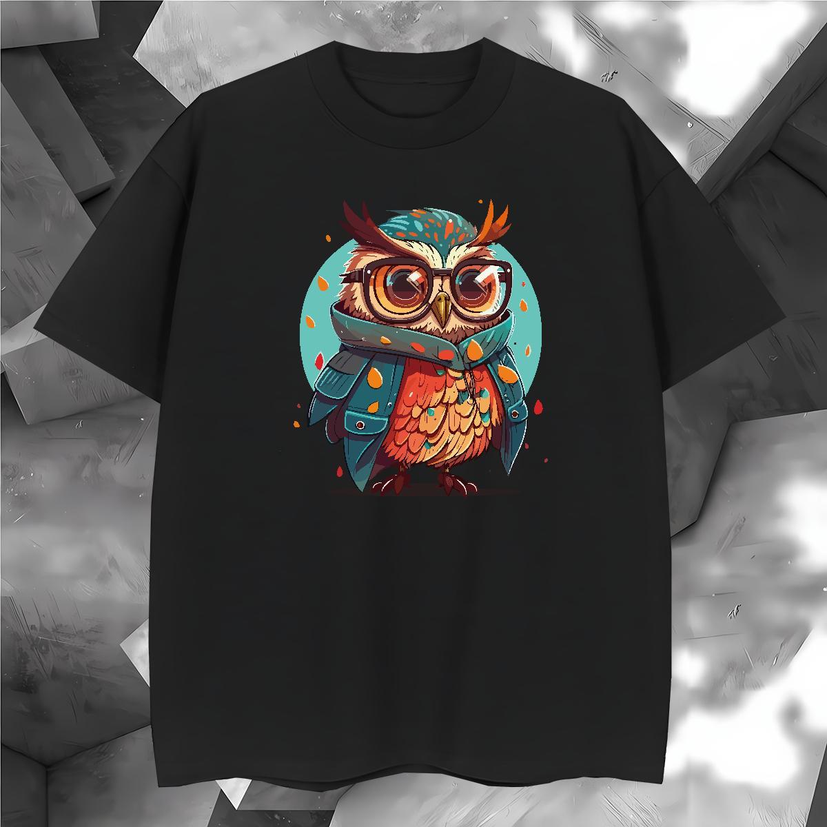 Popular T-Shirts for Men Owl Breathable Beach Custom Anime 230g 100% Cotton Couples T Shirts Stylist Clothings
