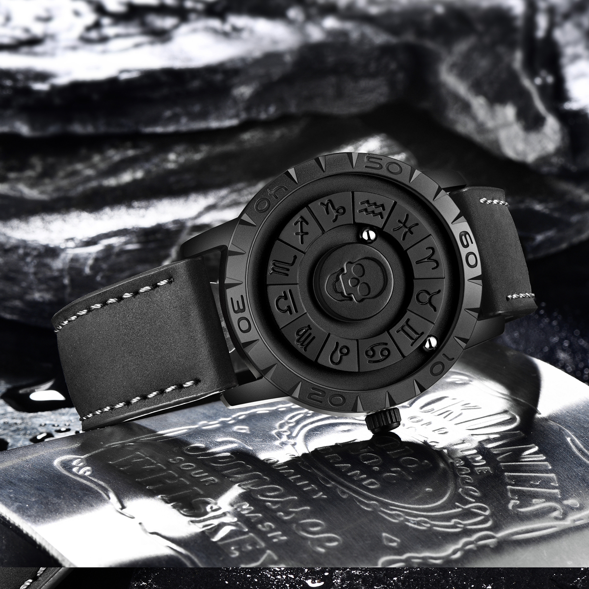 LIGE brand magnetic ball suspension cool men's watch black technology sense creative personalized waterproof fashion watch