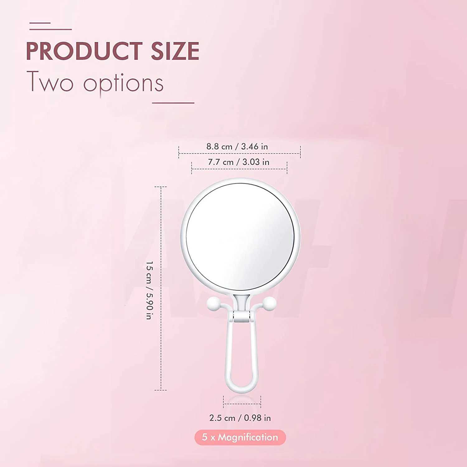 2/5/10x magnifying glass double-sided magnifying glass ultra transparent makeup mirror compact and portable travel hand mirror W240813