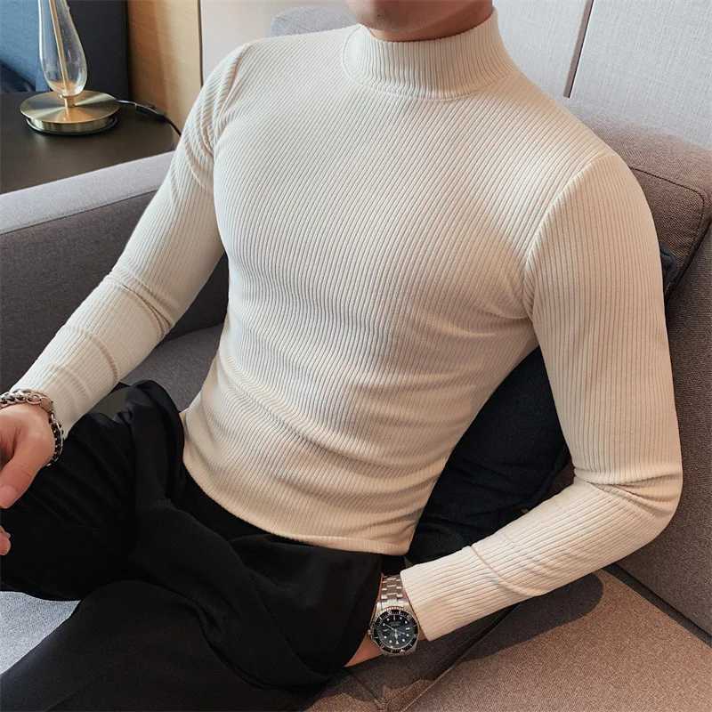 British Style Brand Clothing Men High Quality Long Sleeve T-Shirts/Mens Autumn Winter Keep Warm Leisure T-shirt Plus Size S-4XLM240814