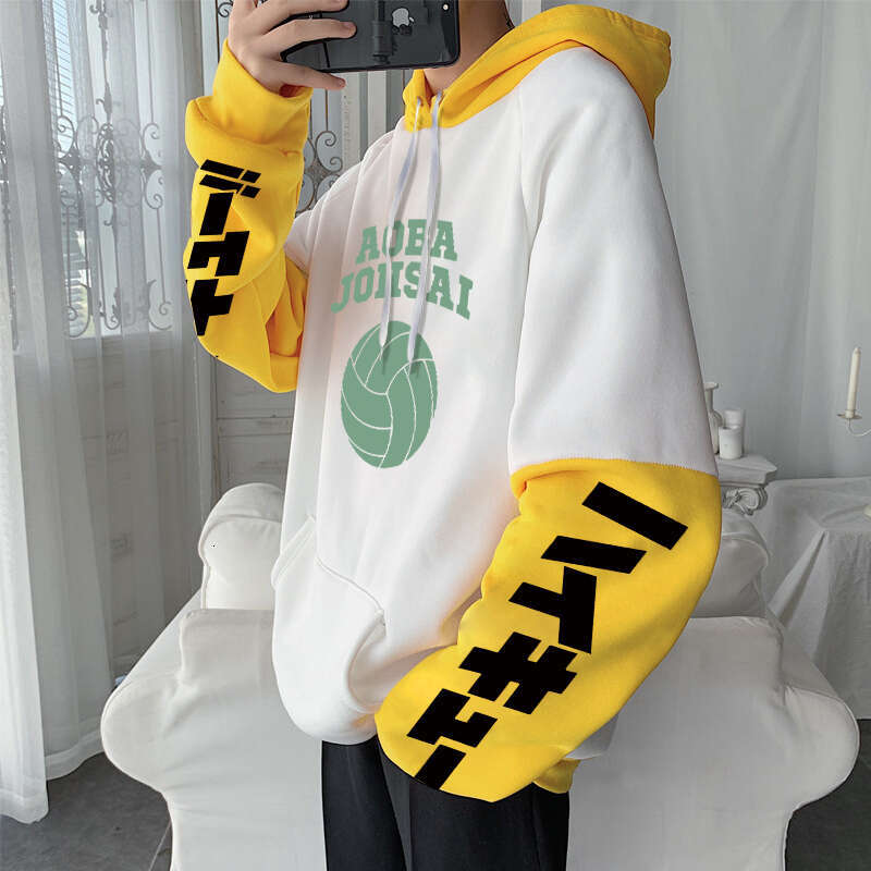 Anime Haikyuu Hoodies Haruku Aesthetics Aoba Johsai High School Graphic Men Women Long Sleeve Winter Hooded Sweatshirts