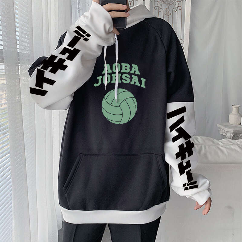 Anime Haikyuu Hoodies Haruku Aesthetics Aoba Johsai High School Graphic Men Women Long Sleeve Winter Hooded Sweatshirts